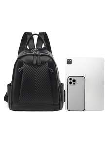 LECEY Women's Fashion Versatile Backpack, Minimalist Design - Black - View 6