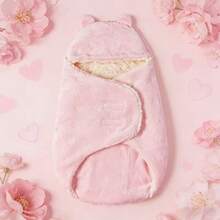 Manta de envoltura con diseño lindo - Suave y transpirable, calidez para todas las estaciones, regalo perfecto para baby shower - Rosa Pálido - Ver 4
