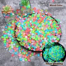 300/1000 Stücke Leuchtende Gartenkiesel, Leuchtende Steine für Aquarium, Rasen, Gehweg & Mini Landschaft DIY, Bunte Leuchtende Kies Ideal für Hof, Hochzeit, Sommer & Bonsai Outdoor Dekoration - A - Übersicht 15