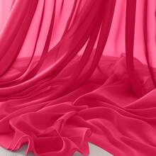 Horbaunal Hot Pink Chiffon Fabric By The Yard, 5 Yard Continuous Sheer Fabric 59" Wide Soft Draping Fabric For Wedding Arch Draping Party Backdrop DIY Sewing - Màu E - Xem 1