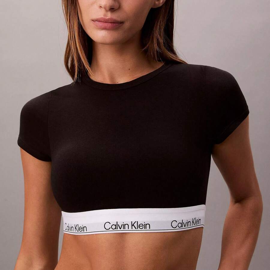 Calvin Klein Calvinklein Icon Cotton Modal Lightly Lined T-Shirt Bralette Underwear Women Bras + Bralettes QF8495 - 黑色 - 查看 1