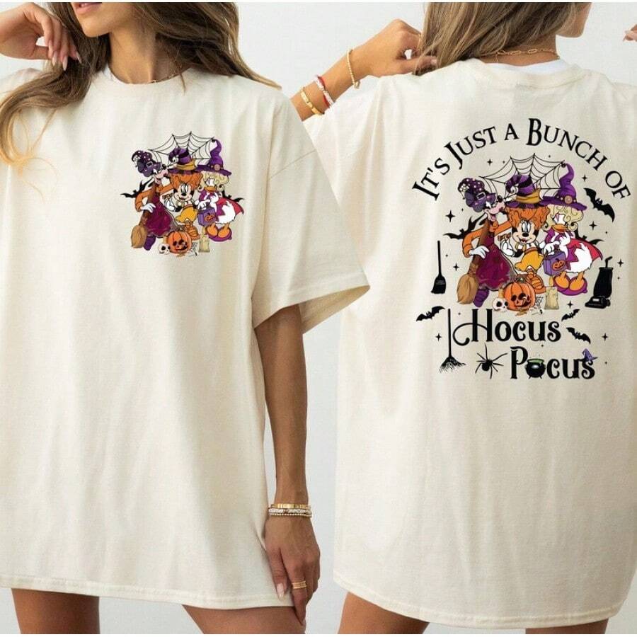 Beyond Bounds Camiseta de Halloween de , Daisy y Goofy, Camiseta de Halloween de Mejores Amigos, Camiseta para Fiesta de Halloween, Camiseta de Halloween de 2026 - Albaricoque - Ver 1