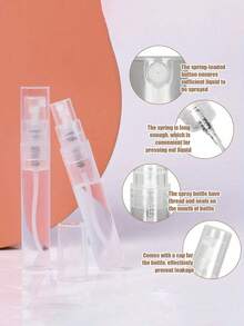 5/10/20pcs (2ML/3ML/5ML) Refillable Portable Perfume Spray Bottles, Mini Perfume Refillable Sprayer, Cosmetic Essence Water Storage Container, Perfume Spray Bottle, Perfume Spray Pump Box, Mini Pocket Perfume Sprayer, Refillable Perfume Dispenser Transfer Tool - Clear - View 3