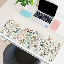 Alas Mouse Gaming Motif Bunga Putih Ekstra Besar - Alas Anti Selip, Alas Meja Karet Tebal & Tahan Lama - Ideal Untuk Gamer - Dapat Dicuci, Tepi Dijahit Presisi, Aksesori Kantor Tambahan - Mouse Pad - View 6