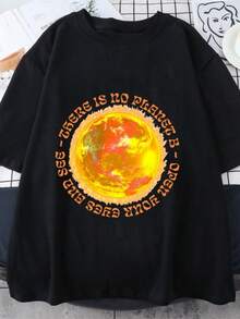 playeras de mujer King Gizzard &amp; The Lizard Wizard Mars Pattern Tees 100% Cotton FemaleMale Aesthetic T-shirts Short Sleeve Personality Fashion - Negro - Ver 1