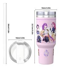 40oz/20oz 不鏽鋼真空保溫杯 - 雙層壁防漏旅行杯附蓋子與吸管，3 Sisters 粉色主題設計，適合萬聖節、聖誕節、感恩節、母親節，歌手與電影系列粉絲必備 - 彩色 - 查看 3