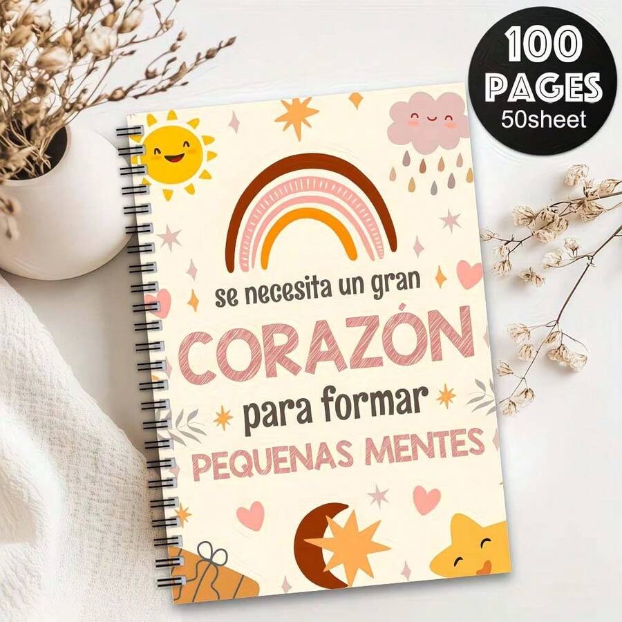 Buku Catatan Apresiasi Bunga Spanyol yang Menarik, Jurnal Perjalanan Jilid Spiral, Buku Harian Perencana Pembelajaran Positif, Perlengkapan Kantor Sekolah, Hadiah Kembali ke Sekolah, Hadiah Apresiasi Guru, Buku Catatan Belajar, Pengatur Pribadi Perguruan Tinggi - G - View 1