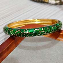 Brazalete de alta calidad con flor pequeña de esmalte cloisonné - Exquisitas florecillas - Ver 14