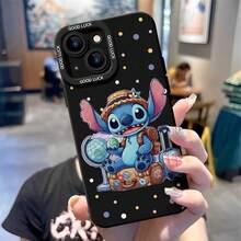Disney Lilo & Stitch Stitch Phone Case - Travel‑Explorer Stitch Protective Case With Straw Hat, Backpack, Globe And Luggage, White Background With Multicolor Polka Dot Accents, Compatible With IPhone 17, 16, 15, 14, 13, 12, 11 Pro Series And Galaxy S22, S23, S24, S25 Models, Ideal For Birthdays, Holidays, Anniversaries, Graduation Gifts, Or Any Special Occasion To Surprise Family, Friends, Classmates, And Loved Ones. - màu đen - Xem 2