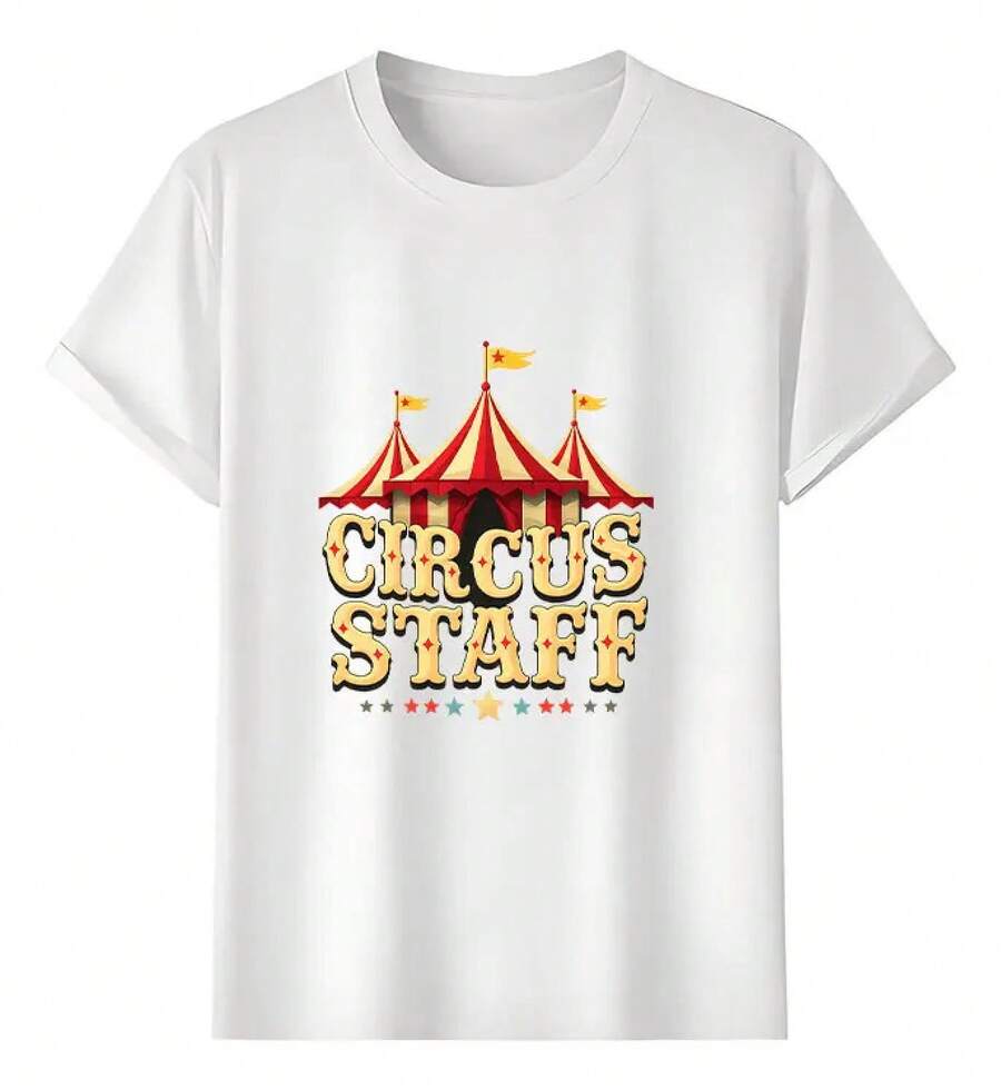 Muscle Freaks T-Shirt With Circus Style Graphic Design - 白色 - 查看 1