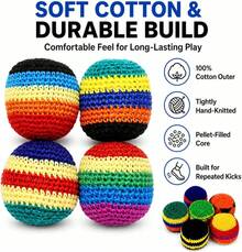Handmade Knitted Hacky Sack, 2026 Upgraded Crochet Footbag Juggling Balls, Geometric Pattern For Adults Beginners - F-5CM-1件 - 查看 4