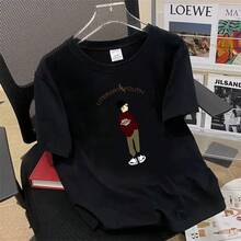 Special: Men's Short Sleeve Summer T-Shirt, Round Neck, Loose Fit, Modern Print, Fashionable Student Sports T-Shirt. - 軍綠色 - 查看 4