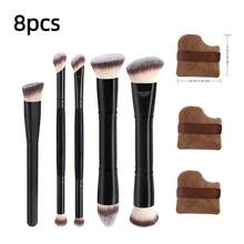Bộ 8 cọ trang điểm hai đầu, cọ đánh kem nền, má hồng, tạo khối, phấn phủ, dụng cụ làm đẹp đa năng. - Nhiều màu - Xem 8