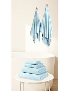 Toalla Antibacteriana Segura para Piel 100% Algodón Premium, Alta Absorción Suave Sin Irritación, Tamaños 30x50cm 35x75cm 70x130cm 90x150cm, Toalla Infantil Toalla de Mano Toalla de Baño Toalla Grande, Multicolor - azul claro - Ver 12