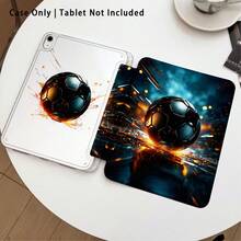 足球與其他圖案壓克力水晶彩繪平板保護殼附支架，適用於 Honor Pad 8/9/10、Honor GT 11.5inch/X7/X8A/X9/X8Pro/X9Pro/V9/V8 Pro、Matepad 11 Inch 2023/2022 型號、Apple 10th Generation/ 11 2025 (A16)、A9/A9+/A11/S11/S10 FE - 彩色 - 查看 2