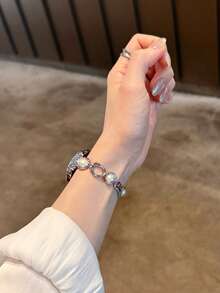 鑽石珍珠金屬錶帶，適用於 Galaxy Watch 7/6/5 40mm 44mm 47mm 46mm 41mm、Galaxy Watch 5 Pro 45mm、Galaxy Active 2、Galaxy Watch 3、18/20/22mm Watch GT5/4/3/2 以及 Fit 3/Fit 4、8/9/10 NFC - 銀色 - 查看 6