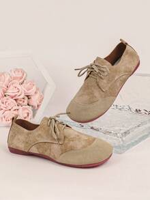Soft Sole No Blisters | Vintage Mori Style | Versatile Commute | Round Toe Wide Last | Suede Breathable - Camel - View 7