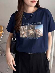 Women T-Shirts - Navy Blue - View 2