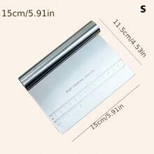 S/M Stainless Steel Cake Scraper, Dough Scraper, Butter Scraper, Cake Spatula, Baking Tools, Kitchen Utensils - View 6