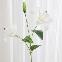 Artificial Lily Flower Bouquet, Faux Flower Arrangement For Home Decor, Living Room, TV Cabinet, Dining Table, Wedding Hall Scene Decoration, Suitable For Mother's Day, Back To School Season, Home Decor And Christmas - Multicolor - View 3