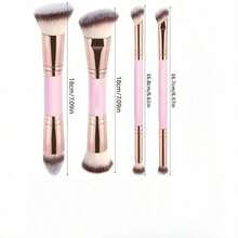 4pcs Multi-Functional Double-Ended Brush Set, Full Face Makeup Tools For Concealer, Blush, Eyeshadow, Versatile Beauty Brushes, Complete Facial Makeup Tool Kit - Pink - View 8