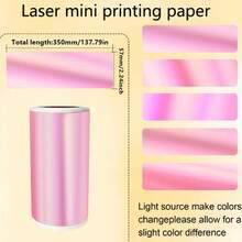 1/2 Roll 57mm X 3.5m Continuous Colored Self-Adhesive Thermal Printing Paper, Holographic Laser Thermal Label Paper Suitable For Mini Meow Machine/Ailibear Color Wrong Question Printing Sticker Paper Roll, Self-Adhesive Label Photo Paper - 57mm Printing Paper - View 8