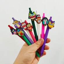 3支/5支裝 卡通貓頭鷹主題凝膠筆，彩色貓頭鷹圖案，0.5mm黑墨水圓珠筆，書寫流暢，可愛動物文具禮品，適合學生、派對贈品、返校季及日常書寫，學生用品、辦公贈品、學習用品/辦公用品，驚喜校園文具，返校文具，辦公文具裝飾，DIY繪圖工具，適合返校季節，學校使用 - 貓頭鷹系列 - 查看 2