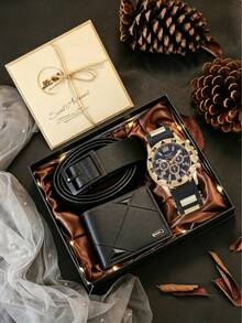 5pcs/Set Luxury Business Style Men's Gift Set, Including Belt, Wallet, Watch, Card Holder, Multiple Styles Available, Suitable For Daily, Birthday, Anniversary, Father's Day, Valentine's Day, Christmas, Graduation Gifts - 5PCS Gift Set - View 19