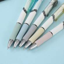 5pcs/Set Soft Color Erasable Gel Pens, 0.5mm Smooth Black Ink Pen Set, Minimalist Student Stationery, Suitable For Learning, Note-Taking, Journaling, Office Supplies And Daily Writing - A - View 3