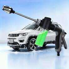 1 Set High Pressure Car Wash Foam Gun With Extended Handle, Adjustable Nozzle, Multi-Function Cleaning, Watering, Tire Inflating, Includes Foam Bottle, Durable Plastic Material Car Cleaning Tool - View 8