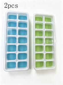 1/2/4 piezas Moldes de cubitos de hielo, molde multifuncional para el hogar de chocolate con tapa extraíble y apilable, adecuado para congelar cócteles, whisky, utensilios de cocina - Molde de hielo de 14 rejillas - Ver 50