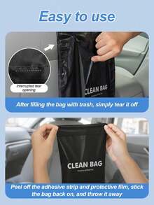 50pcs Thickened PE Trailer Trash Bags, With Long Rope For Hanging In Car, Home Or Office, Waterproof Tear-Resistant Large Capacity Storage Bags, Suitable For Waste And Daily Supplies, Black Cleaning Bags - Car Garbage Bags - View 9