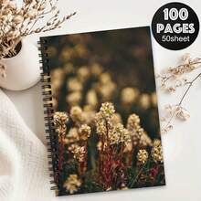 1 pieza Cuaderno tamaño A5, con patrón floral dibujado a mano, bloc de notas artístico, cuaderno creativo para estudiantes/oficina, escritura suave, portátil - flores de colores - Ver 17