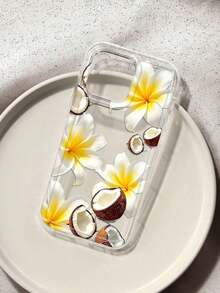 Funda de silicona líquida para teléfono móvil con patrón de flores de hibisco, protección de Body completo, a prueba de golpes y caídas, de goma suave TPU compatible con iPhone / Galaxy - Multicolor 7 - Ver 1