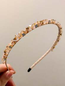 1pc Luxury Rhinestone Crystal Headband, Sweet Princess Exquisite Rhinestone Headband, Elegant Versatile High-End Hair Accessory - Multicolor - View 10