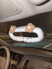 1pc Flowers Plush Rearview Mirror Cover, Protective Rearview Mirror Decoration Cover, Anti-Collision Protection Cover For Car,Car Decoration, Car Accessories - 2 Flowers Separated - View 15