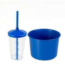 Souvenir Kit: 20 Popcorn Buckets (1.5 L) + 20 Cups (400 ML) - CRYSTAL/ROYAL BLUE - View 2