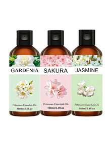 LZJV 5瓶100毫升花香精油套装，薰衣草、玫瑰、樱花、茉莉，天然香氛精油，适用于护肤、护发、DIY香氛、家居及车载空气清新剂，舒缓身心。 - 多樣化香型 - 查看 11
