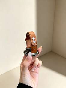 1pc Women's Microfiber Leather Smart Watch Band, Compatible With 18mm/20mm/22mm, Fits Galaxy Watch 8/7/6/5/4 (40mm, 44mm), Quick Release Spring Bar, Tool-Free Installation, Easy To Wear, Double-Pin Buckle Strap, Compatible With Huawei Watch GT6/5/4/3/Pro (46mm), Suitable For Smart Watch Interface Width 18mm/20mm/22mm, Smart Watch Band Accessory - Brown - View 4