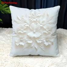 1/2/4Pcs White Floral Pattern Pillow Cover, Peach Skin Velvet Material, Gentle Style Decorative Pillow Cover, Suitable For Bedroom, Sofa, Living Room And Multi-Scenario Home Decor, Pillow Insert Not Included - Multicolor - View 3