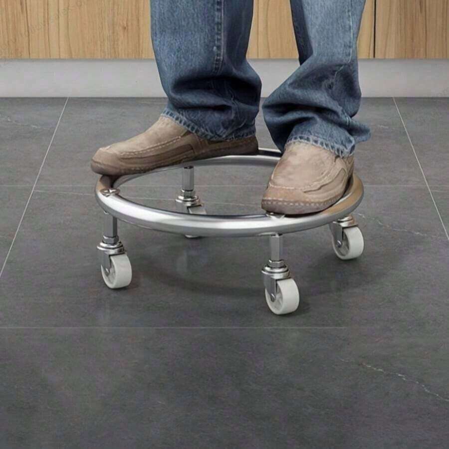 Heavy-Duty Gas Cylinder Cart With Locking Wheels -  Movement Of Standard Propane Cylinders - Propane Cylinder Stand - Silvery - View 1