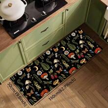1 pezzo Tappeto da pavimento per cucina, tappeto di drenaggio in poliestere, motivo floreale, tappeto per cucina, soggiorno, ingresso, balcone, decorazione per la casa, antiscivolo, caffetteria, bar, vacanze, feste, camera da letto, tappetino per animali domestici, decorazione bagno, decorazione stanza - Multicolore - Visualizzare 24
