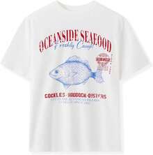 Oversized Youth T-Shirt In A Y2K Style For Girls, With A Cute Retro Fruit Print Design. Super Loose And Cool For Summer, Comfortable Clothing Ideal For Everyday Wear And Casual Outings. 85NW - 白色 - 查看 7