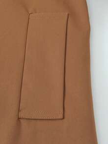 Abrigo otoñal cuello solapa retro francés, sencillo y elegante, abrigo holgado con botones simples - color caramelo - Ver 8