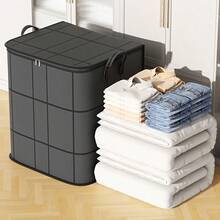 Large Capacity Storage Bag, Suitable For Quilts, Sheets, Clothes, And Underwear - Portable, Lightweight With Zipper And Handles, Easy To Carry, Laundry Basket, Under-Bed Storage - Black - View 7