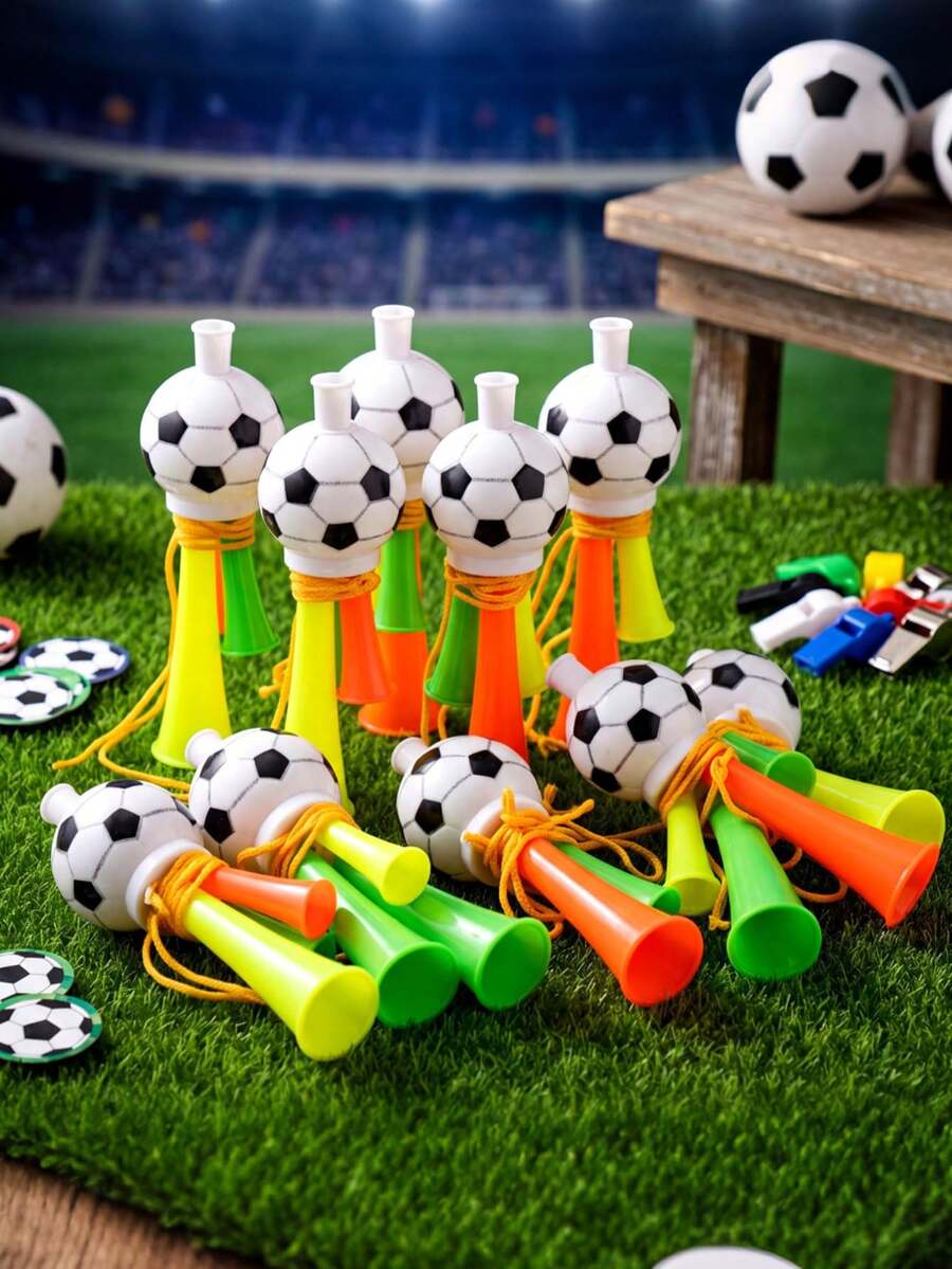 10 chiếc còi cổ vũ bóng đá, 3 âm thanh, đạo cụ cổ vũ World Cup, còi cổ vũ sự kiện thể thao, dụng cụ tạo tiếng ồn lớn phù hợp cho các trận đấu, tiệc tùng và lễ kỷ niệm, thích hợp cho người hâm mộ bóng đá, sự kiện thể thao, tiệc lễ hội bóng đá, trọng tài, người đam mê hoạt động ngoài trời và sử dụng trong trường hợp khẩn cấp tại nhà (10 chiếc/5 chiếc/1 chiếc)