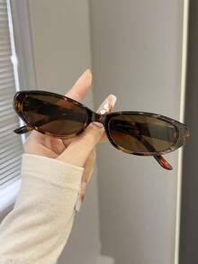AINII 1pc Retro Cat Eye Oval Frame Fashionable Fashion Glasses, Versatile, Suitable For Street Photography, Lightweight Frame, Multiple Colors Available - Multicolor - View 3