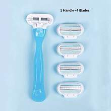 (1 Handle + 4 Blades) Women's Safety Razor Blades, Suitable For Face, Legs, Underarms And Bikini Area - Compatible With Venus Razors - Multicolor - View 8