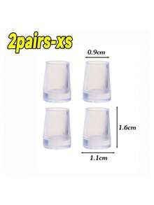 2 Pairs (4pcs) Women's Black Transparent Non-Slip High Heel Protectors, Wearable Quiet Shock-Absorbing Heel Covers Shoe Accessories - Clear - View 10