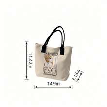 Miniso Túi tote vải canvas in hình "Nami trong One Piece - Truy nã sống hay chết", màu be, thích hợp sử dụng hàng ngày. - trắng - Xem 4